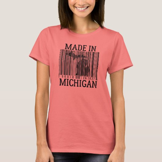 Made in Michigan Barcode Ring T-Shirt (Vorderseite)
