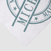 Made in Michigan Briefmarke Stil Logo-Symbol Grün Seidenpapier (Ausschnitt)