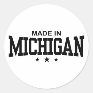 Made in Michigan Runder Aufkleber