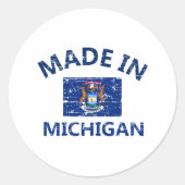 Made in MICHIGAN Runder Aufkleber (Vorderseite)