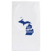Made in Michigan Silhouette Geschenktasche Kleine Geschenktüte (Rückseite)