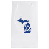 Made in Michigan Silhouette Geschenktasche Kleine Geschenktüte (Vorderseite)