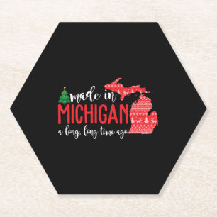 Made in Michigan vor langer Zeit Weihnachten Untersetzer