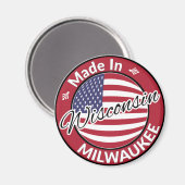 Made in Milwaukee Wisconsin USA Flag Magnet (Vorderseite/Rückseite)