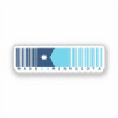 Made in Minnesota Barcode Flag Sticker - Staat (Vorderseite)