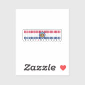 Made in Mississippi Barcode Flag Sticker - Staat (Blatt)