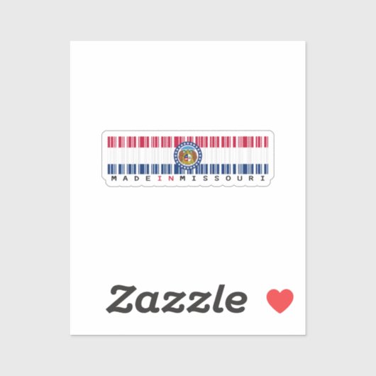 Made in Mississippi Barcode Flag Sticker - Staat (Blatt)