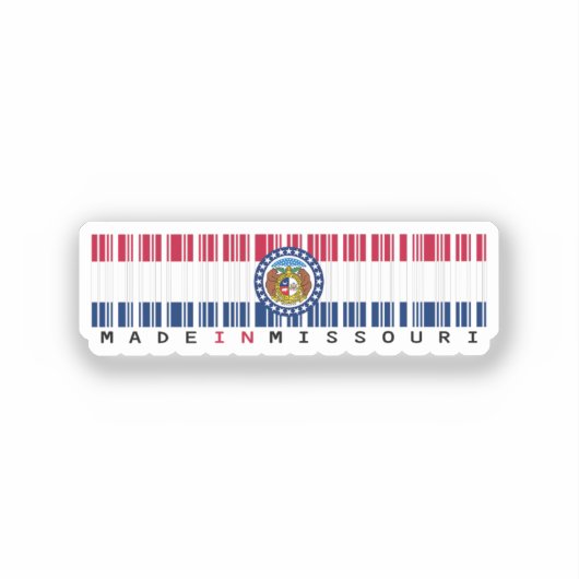 Made in Mississippi Barcode Flag Sticker - Staat (Vorderseite)