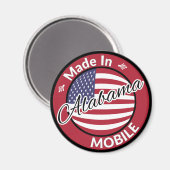 Made in Mobile Alabama US Flagge Flag Magnet (Vorderseite/Rückseite)