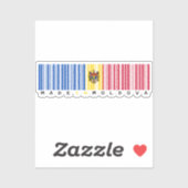 Made in Moldova Barcode Flag Aufkleber (Blatt)