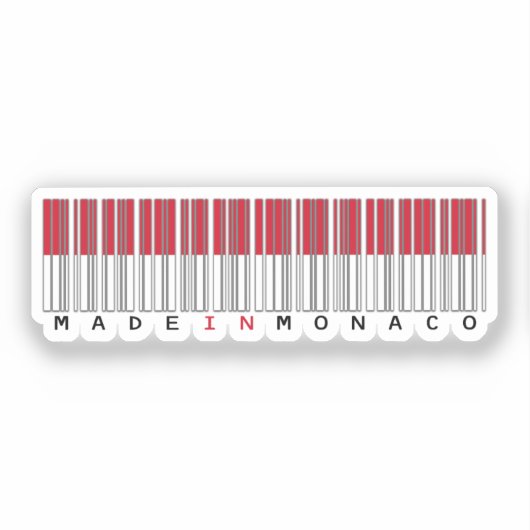 Made in Monaco Barcode Flag Aufkleber (Vorderseite)