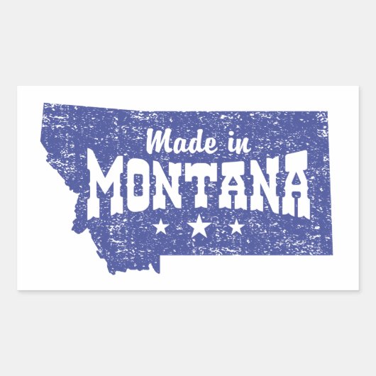 Made in Montana Rechteckiger Aufkleber (Vorderseite)