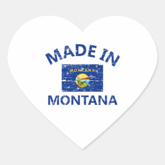 Made in MONTANA United Staaten Flag Designs Herz-Aufkleber