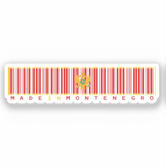 Made in Montenegro Barcode Flag Aufkleber (Vorderseite)