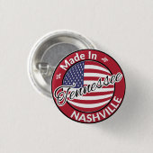 Made in Nashville Tennessee USA Flag Button (Vorne & Hinten)