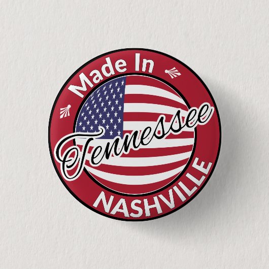 Made in Nashville Tennessee USA Flag Button (Vorderseite)