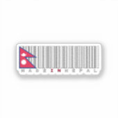 Made in Nepal Barcode Flag Design Aufkleber (Vorderseite)