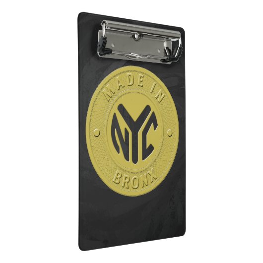Made in New York Bronx Mini Klemmbrett (Schrägansicht)