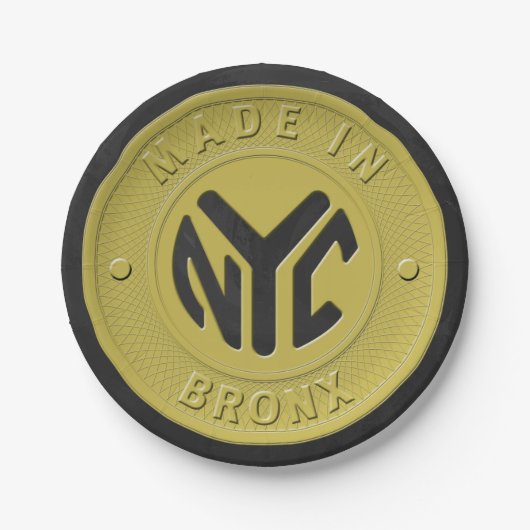 Made in New York Bronx Pappteller (Vorderseite)