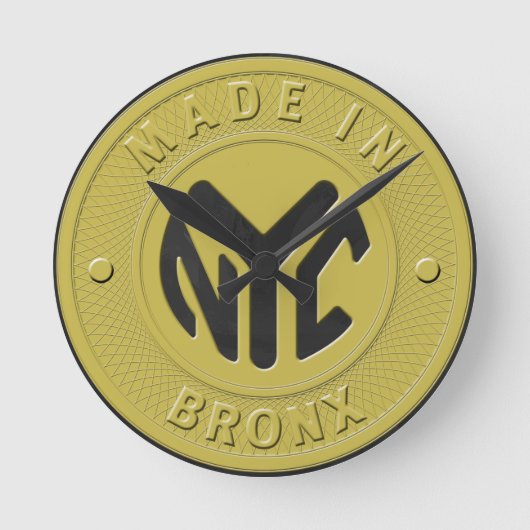 Made in New York Bronx Runde Wanduhr (Vorderseite)