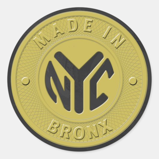 Made in New York Bronx Runder Aufkleber (Vorderseite)