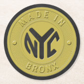 Made in New York Bronx Runder Pappuntersetzer (Vorderseite)