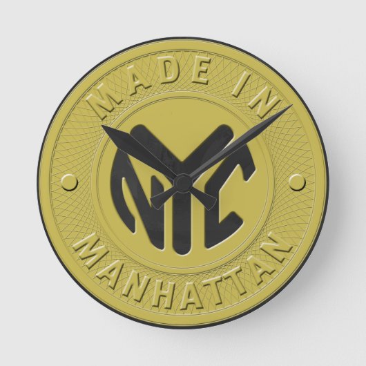 Made in New York Manhattan Runde Wanduhr (Vorderseite)
