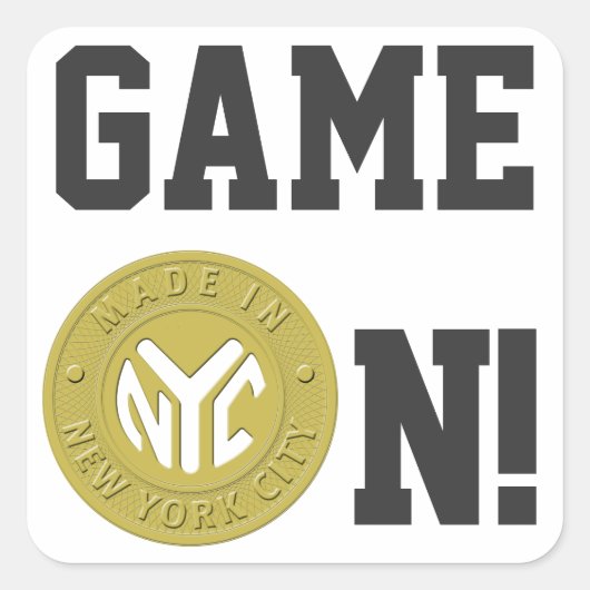 Made in New York Quadratischer Aufkleber (Vorderseite)