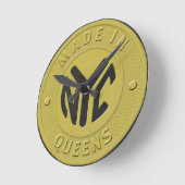 Made in New York Queens Runde Wanduhr (Winkel)