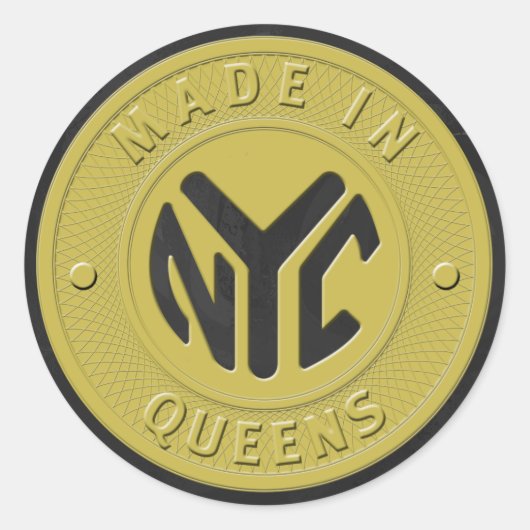 Made in New York Queens Runder Aufkleber (Vorderseite)
