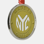 Made in New York Queens Silbernes Ornament (Rechts)