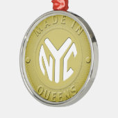 Made in New York Queens Silbernes Ornament (Links)