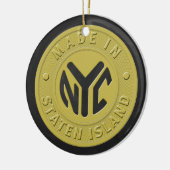 Made in New York Staten Island Keramikornament (Links)