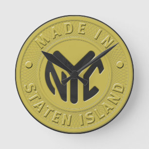 Made in New York Staten Island Runde Wanduhr
