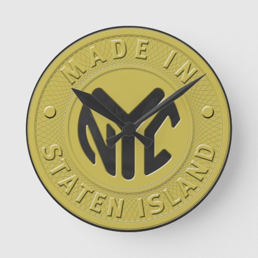 Made in New York Staten Island Runde Wanduhr (Vorderseite)