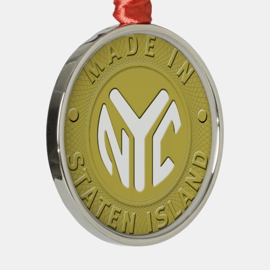 Made in New York Staten Island Silbernes Ornament (Rechts)