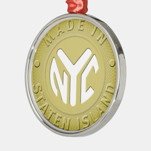 Made in New York Staten Island Silbernes Ornament (Links)