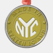 Made in New York Staten Island Silbernes Ornament (Vorne)