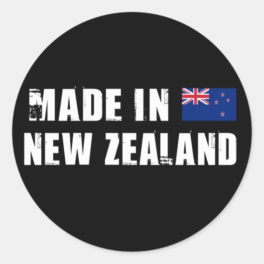 Made in New Zealand Runder Aufkleber (Vorderseite)