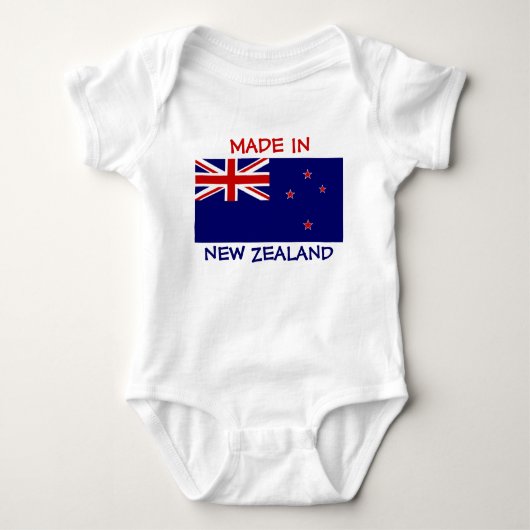 Made in New Zealand with New Zealand Flag Baby Strampler (Vorderseite)