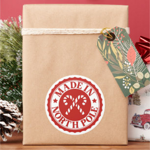 Made in North Pole Runder Aufkleber