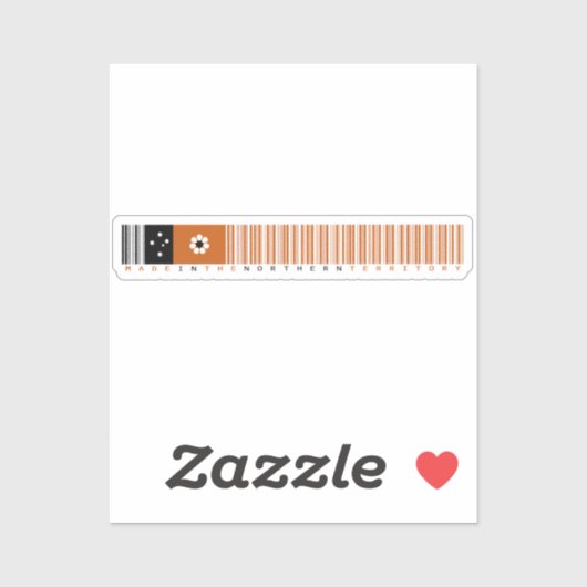 Made in Northern Territory Barcode Flag Sticker (Blatt)