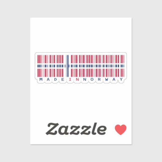 Made in Norway Barcode Flag Aufkleber (Blatt)