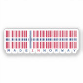 Made in Norway Barcode Flag Aufkleber (Vorderseite)