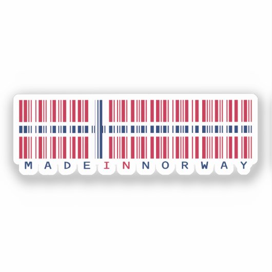 Made in Norway Barcode Flag Aufkleber (Vorderseite)