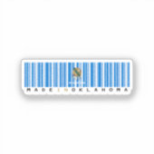 Made in Oklahoma Barcode Flag Staatsstolz Aufkleber (Vorderseite)
