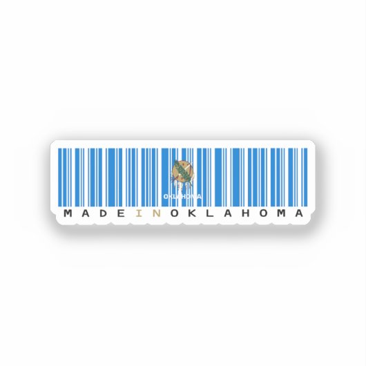 Made in Oklahoma Barcode Flag Staatsstolz Aufkleber (Vorderseite)
