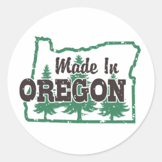 Made in Oregon Runder Aufkleber