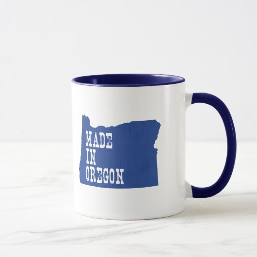 Made in Oregon Shaped Oregonian Blue Beaver Staat Tasse (Rechts)