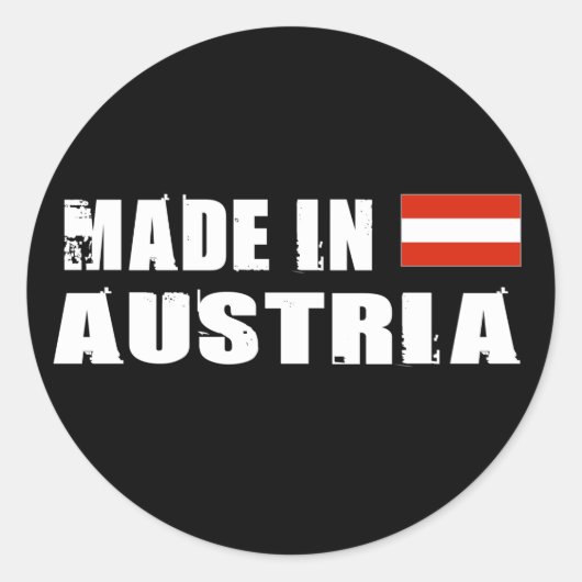 Made in Österreich Runder Aufkleber (Vorderseite)